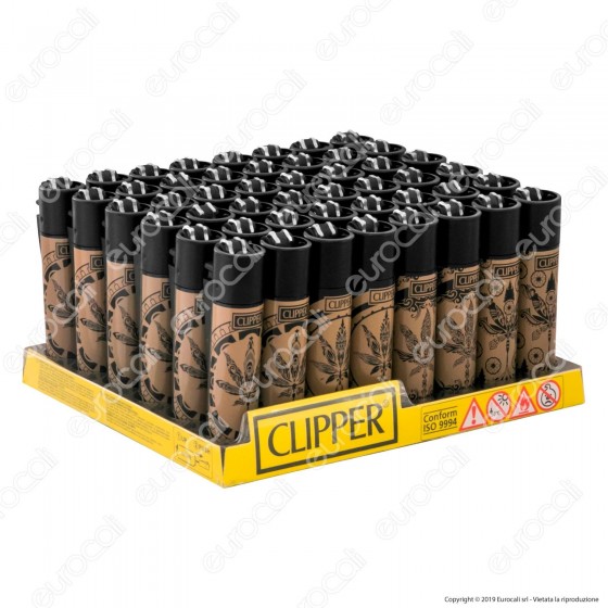 Clipper Large Fantasia Leaves Tattoo - Box da 48 Accendini Clipper Large Fantasia Leaves Tattoo - Box da 48 Accendini