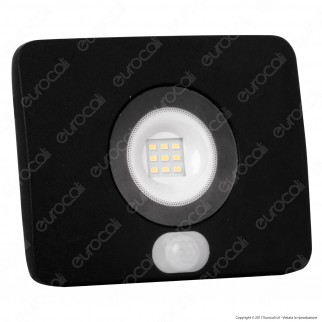 Led Factory Italia Faro LED 10W Ultra Sottile con Sensore Colore Nero