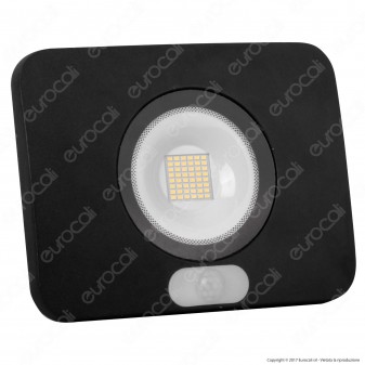 Led Factory Italia Faro LED 50W Ultra Sottile con Sensore Colore Nero