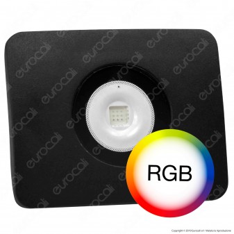Led Factory Italia Faro LED RGB Multicolore10W da Esterno con Telecomando Infrarossi - mod. FL-10RGB