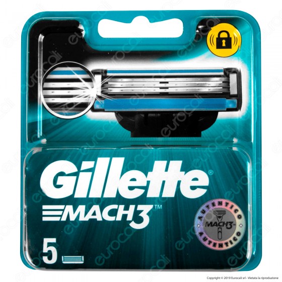Gillette Mach3 Ricarica di 5 Testine per Tutti i Rasoi Gillette Mach3 Gillette Mach3 Ricarica di 5 Testine per Tutti i Rasoi Gillette Mach3