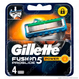 Gillette Fusion Proglide Power Ricarica di 4 Testine per Tutti i