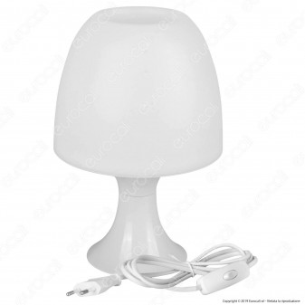 Velamp Lampada da Tavolo Mushroom con Portalampada per Lampadine E14 - mod. TL1010