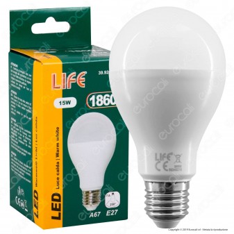 Life Lampadina LED E27 15W Bulb A67 - mod. 39.920316C / 39.920316N /
