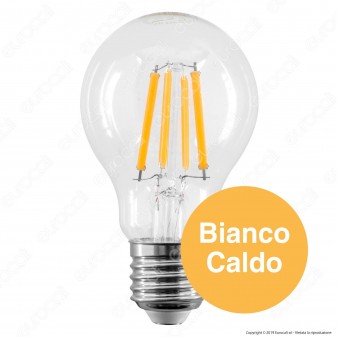Bot Lighting Shot Lampadina LED E27 7W Bulb A60 Filamento con Sensore Crepuscolare - mod. WLDSENS08X2