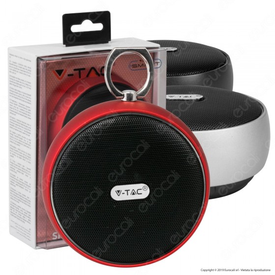V-Tac VT-6211 Speaker Bluetooth Portatile 4W con Microfono Ingresso MicroSD e Radio FM - SKU 7716 / 7717 / 7718
