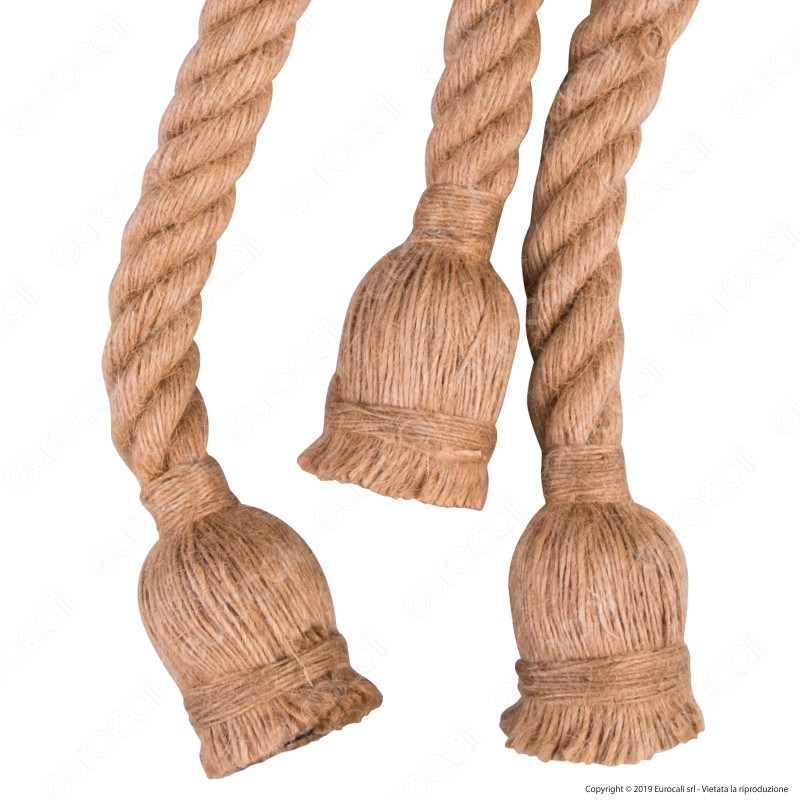 LED Line Lampadario in Corda con Portalampada per 3 Lampadine E27 - mod. 249891