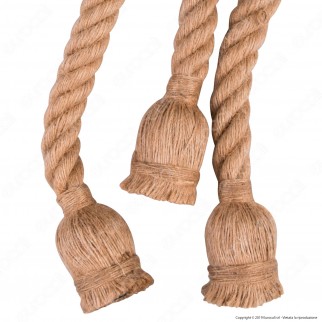 LED Line Lampadario in Corda con Portalampada per 3 Lampadine E27 - mod. 249891