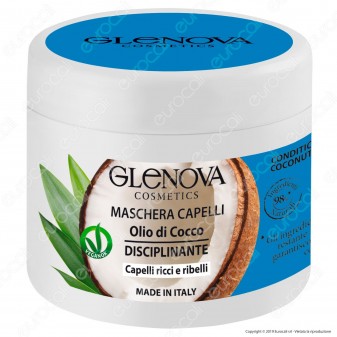 Glenova Cosmetics Maschera per Capelli Idratante con Olio di Cocco -