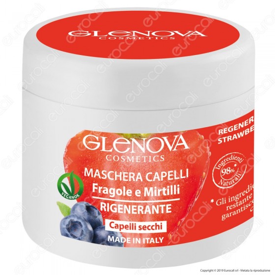 Glenova Cosmetics Maschera per Capelli Rigenerante con Fragole e Glenova Cosmetics Maschera per Capelli Rigenerante con Fragole e