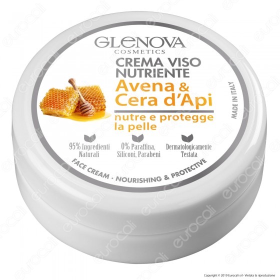 Glenova Cosmetics Crema Viso Nutriente con Avena e Cera D'Api - Glenova Cosmetics Crema Viso Nutriente con Avena e Cera D'Api -