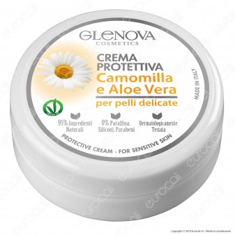 Glenova Cosmetics Crema Protettiva con Camomilla e Aloe Vera - Barattolo da 120ml