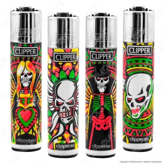 Clipper Large Fantasia Skulls Angels - 4 Accendini Clipper Large Fantasia Skulls Angels - 4 Accendini