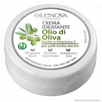 Glenova Cosmetics Crema Nutriente con Olio di Oliva - Barattolo da
