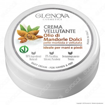Glenova Cosmetics Crema Vellutante con Olio di Mandorle Dolci -