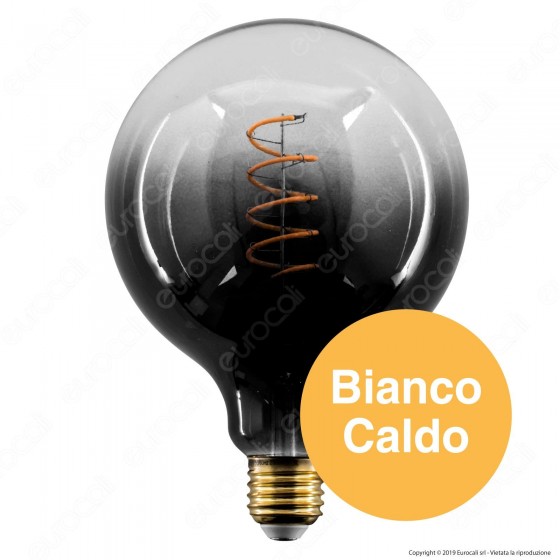 LAMPADINA A LED DIMMERABILE 4W TIPO G125 GLOBO, COLORE CALDO CON