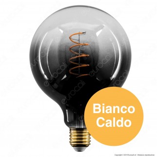 Daylight Lampadina E27 Filamento LED a Spirale 4W Globo G125 con Vetro Nero Sfumato Dimmerabile - mod. 700267.00A