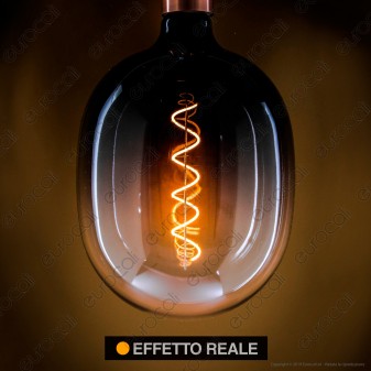 Daylight Lampadina E27 Filamento LED a Spirale 4W Tubolare XL con Vetro Nero Sfumato Dimmerabile - mod. 700262.00A