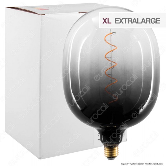 Daylight Lampadina E27 Filamento LED a Spirale 4W Tubolare XL con Vetro Nero Sfumato Dimmerabile - mod. 700262.00A Daylight Lampadina E27 Filamento LED a Spirale 4W Tubolare XL con Vetro Nero Sfumato Dimmerabile - mod. 700262.00A