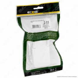 Ecova Spina Singola Schuko Piatta con Uscita Cavo a 90° di Colore Bianco - mod. 30183