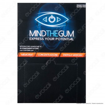 Mind The Gum Integratore Alimentare per Memoria Concentrazione ed Energia Mentale - Display da 150 Chewingum