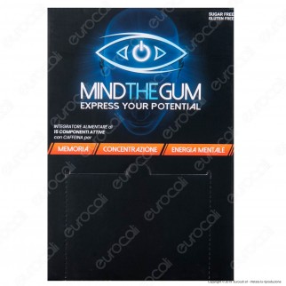 Mind The Gum Integratore Alimentare per Memoria Concentrazione ed Energia Mentale - Display da 150 Chewingum