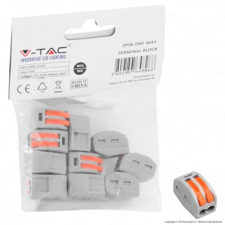 V-Tac Confezione con 10 Connettori Universali 2 Poli a 1 Uscita - SKU 11129