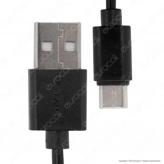 V-Tac VT-5302 Pearl Series USB Data Cable Type-C Cavo Colore Nero 1m - SKU 8483