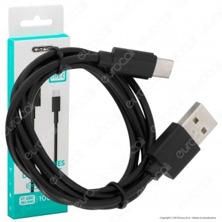 V-Tac VT-5302 Pearl Series USB Data Cable Type-C Cavo Colore Nero 1m - SKU 8483