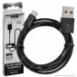V-Tac VT-5321 Silver Series USB Data Cable Micro USB Cavo Colore Nero 1m - SKU 8485