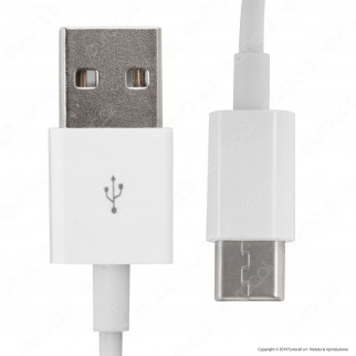 V-Tac VT-5322 Silver Series USB Data Cable Type-C Cavo Colore Bianco 1m - SKU 8486