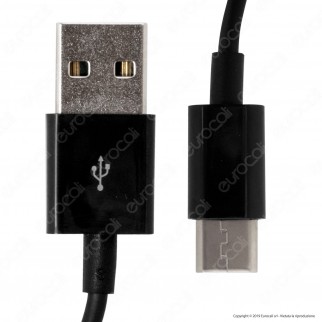 V-Tac VT-5322 Silver Series USB Data Cable Type-C Cavo Colore Nero 1m - SKU 8487