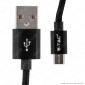 Immagine 2 - V-Tac VT-5331 Platinum Series USB Data Cable Micro USB Cavo in Corda Colore Nero 1m - SKU 8488