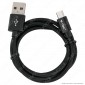 Immagine 3 - V-Tac VT-5331 Platinum Series USB Data Cable Micro USB Cavo in Corda Colore Nero 1m - SKU 8488