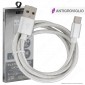V-Tac VT-5334 Platinum Series USB Data Cable Type-C Cavo in Corda Colore Argento 1m - SKU 8492 