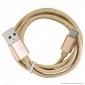 Immagine 2 - V-Tac VT-5334 Platinum Series USB Data Cable Type-C Cavo in Corda Colore Oro 1m - SKU 8493