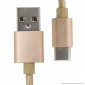 Immagine 3 - V-Tac VT-5334 Platinum Series USB Data Cable Type-C Cavo in Corda Colore Oro 1m - SKU 8493