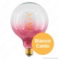 Immagine 2 - Daylight Lampadina E27 Filamento LED a Spirale 4W Globo G125 con Vetro Rosa Sfumato Dimmerabile - mod. 700268.00A