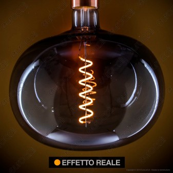 Daylight Lampadina E27 Filamento LED a Spirale 4W Globo XL con Vetro Grigio Dimmerabile - mod. 700190.00A