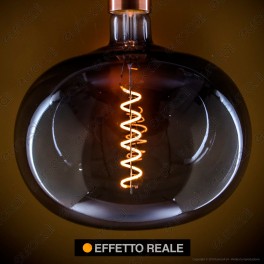 Daylight Lampadina E27 Filamento LED a Spirale 4W Globo XL con Vetro Grigio Dimmerabile - mod. 700190.00A