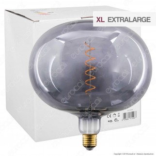 Daylight Lampadina E27 Filamento LED a Spirale 4W Globo XL con Vetro Grigio Dimmerabile - mod. 700190.00A