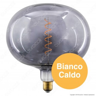 Daylight Lampadina E27 Filamento LED a Spirale 4W Globo XL con Vetro Grigio Dimmerabile - mod. 700190.00A