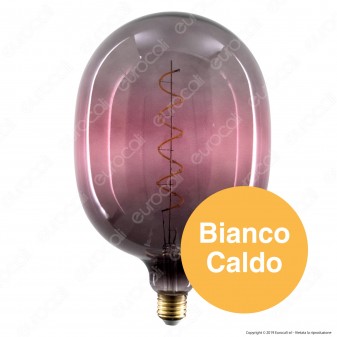 Daylight Lampadina E27 Filamento LED a Spirale 4W Tubolare XL con Vetro Grigio e Rosa Dimmerabile - mod. 700263.00A