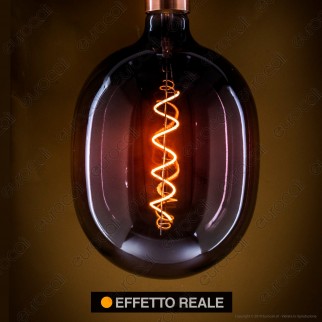 Daylight Lampadina E27 Filamento LED a Spirale 4W Tubolare XL con Vetro Grigio e Rosa Dimmerabile - mod. 700263.00A