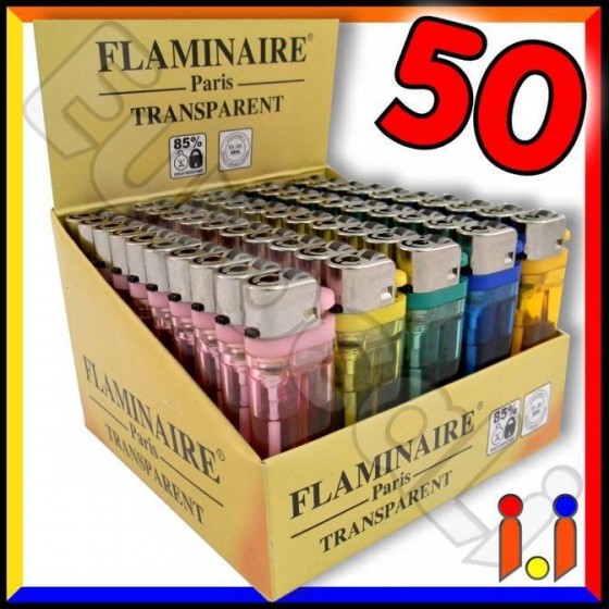 Flaminaire Paris Accendino Trasparente - Box da 50 Accendini [TERMINATO]
