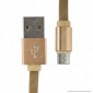 Immagine 4 - V-Tac VT-5341 Ruby Series USB Data Cable Micro USB Cavo in Corda Colore Oro 1m - SKU 8495