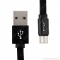 Immagine 2 - V-Tac VT-5341 Ruby Series USB Data Cable Micro USB Cavo in Corda Colore Nero 1m - SKU 8494