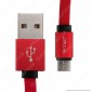 Immagine 2 - V-Tac VT-5341 Ruby Series USB Data Cable Micro USB Cavo in Corda Colore Rosso 1m - SKU 8497