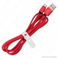 Immagine 3 - V-Tac VT-5341 Ruby Series USB Data Cable Micro USB Cavo in Corda Colore Rosso 1m - SKU 8497