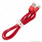 Immagine 3 - V-Tac VT-5341 Ruby Series USB Data Cable Type-C Cavo in Corda Colore Rosso 1m - SKU 8631